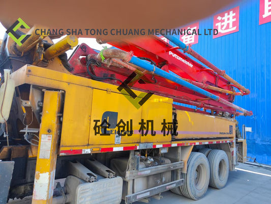 주문 2008년에 재생산 된 사용 된 콘크리트 펌프 트럭 Putzmeister 38 미터 online manufacture